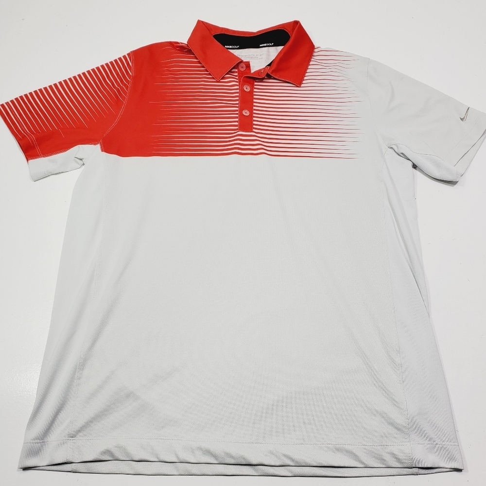 Nike Men‎ Golf Polo shirt size Large Short Sleeves Relaxed Fit Dri-Fit